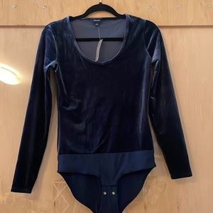 JCrew NWT Navy Velvet Bodysuit